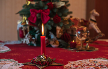 Rite on Christmas, wicca or pagan energy magic. Christmas eve prediction. Attracting love, money...