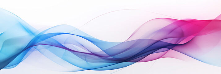 Naklejka premium abstract geometric Curve lines on white background, in the style of double exposure, magenta and blue created with Generative Ai