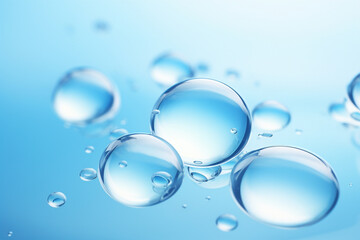 Light blue Liquid or Water Bubble, Cosmetic Liquid background, with Clipping Path 3d rendering created with Generative Ai