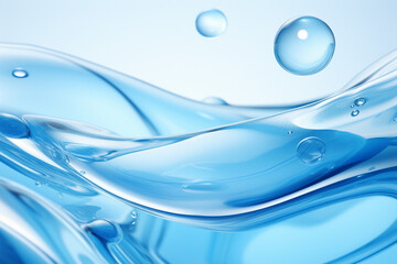 Light blue Liquid or Water Bubble, Cosmetic Liquid background, with Clipping Path 3d rendering created with Generative Ai