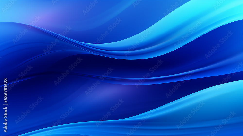 Poster Dynamic Blue Waves Abstract Motion Background