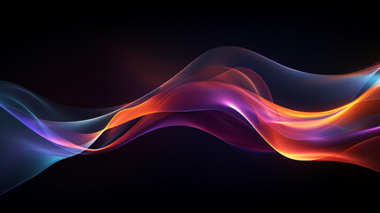 Obraz premium Dynamic Waves of Light and Color on a Dark Background
