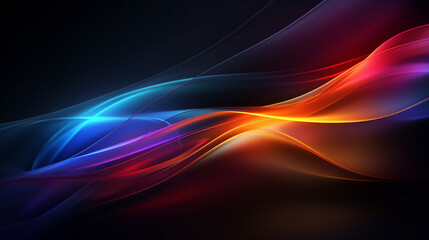 Obraz premium Dynamic Waves of Light and Color on a Dark Background