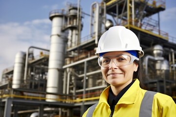 Confident Female Engineer: Overseeing Operations and Ensuring Safety Standards on the Construction Site