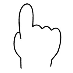 Obraz premium hand finger point line hand-writen cartoon design cute doodle element