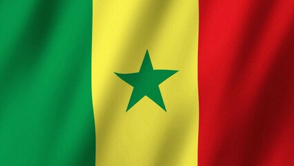Senegal flag waving in the wind. Flag of Senegal images © Alive
