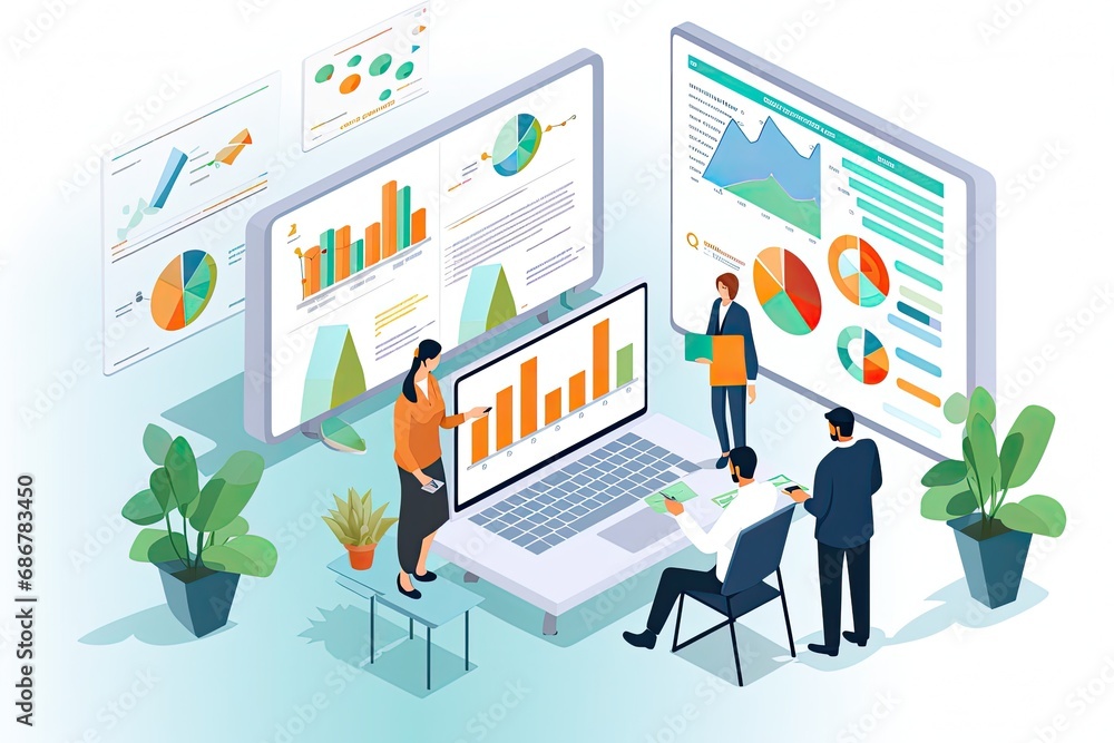 Leinwandbilder digital marketing data analysis insight report, search engine and data science on social network