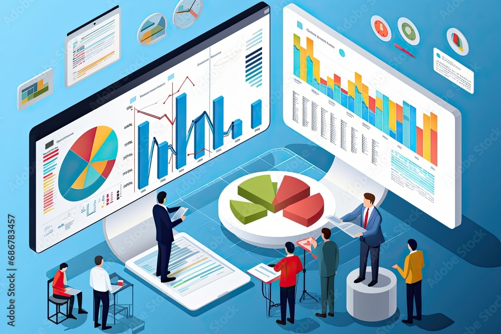 Leinwandbilder digital marketing data analysis insight report, search engine and data science on social network