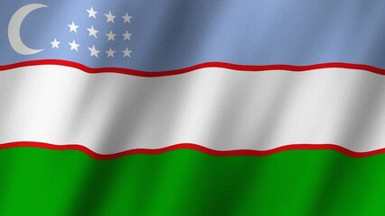 Uzbekistan flag waving in the wind. Flag of Uzbekistan images