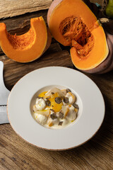 Pumpkin gnocchi with truffle, close-up