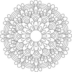 Adult Children Coloring Page Mandala Zentangle Easy Basic Simple 