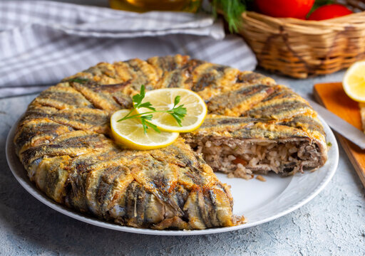 Anchovy pilaf(hamsi pilav), Turkish cuisine, Black Sea specialty (Turkish name; hamsili pilav)