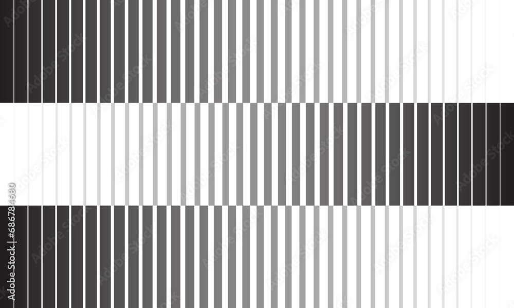 Poster abstract geometric black white gradient vertical line pattern.