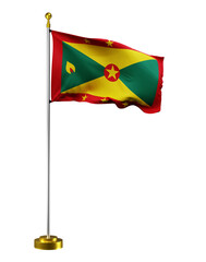 grenada flag wave on transparent or PNG background. digital illustration for national activity or social media content.
