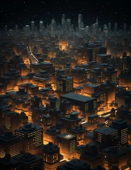 Poster a city with many buildings and lights © Vadim