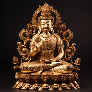 a gold statue of a buddha