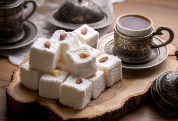 Traditional Turkish delight; sultan's delight (Turkish name; Sultan lokumu)
