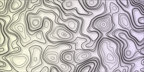 Sea depth topographic landscape surface for nautical radar reading. Topography grid map. Stylized topographic contour map. Cartography mountain relief. Abstract lines or wavy backdrop background.	
