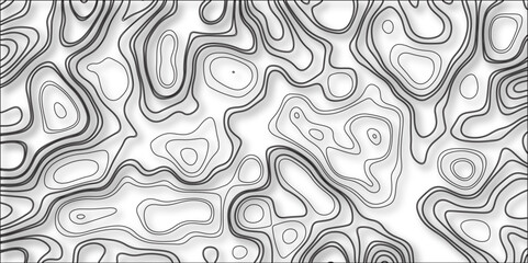 Sea depth topographic landscape surface for nautical radar reading. Topography grid map. Stylized topographic contour map. Cartography mountain relief. Abstract lines or wavy backdrop background.	
