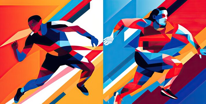 olympic sports isolated illustrations on different sport types Generative AI