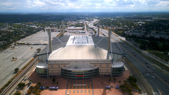 Alamodome Stadium in San Antonio Texas from above - SAN ANTONIO, TEXAS - NOVEMBER 03, 2022