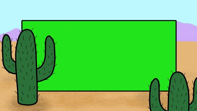Mexican Cactus Green Screen Frame