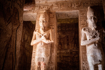 The Great Temple of Ramesses II inside details in Abu Simbel Upper Egypt