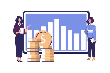 Portofolio income flat style illustration vector design