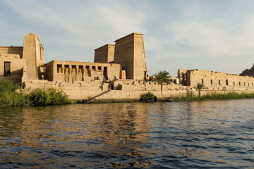 Philae Temple view from the river Aswan Upper Egypt