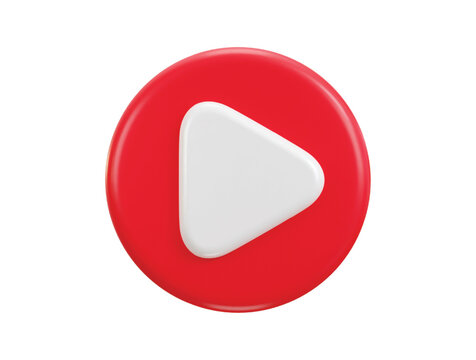 3d youtube play button icon vector illustration