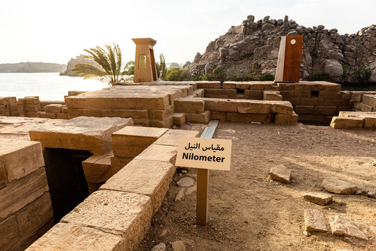 Nilometer at Philae temple in Aswan Upper Egypt