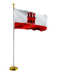 gibraltar flag wave on transparent or PNG background. digital illustration for national activity or social media content. - obrazy, fototapety, plakaty