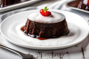 chocolate lawa cake on a plate