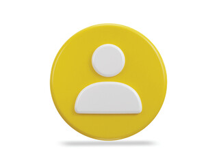 3d user profile icon vector illustration