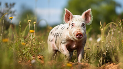 pig in the field 