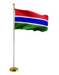 gambia flag wave on transparent or PNG background. digital illustration for national activity or social media content.