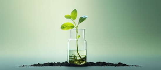 Plant biotechnology sprouting and tubular growth of green plants Copy space image Place for adding text or design