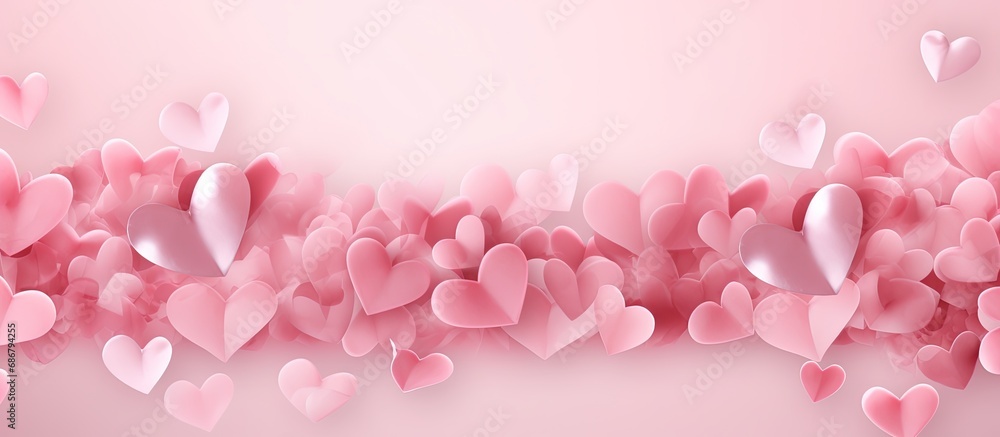 Poster pink heart backgrounds for valentines day copy space image place for adding text or design