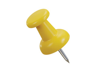 yellow pushpin icon 3d rendering vector illustration