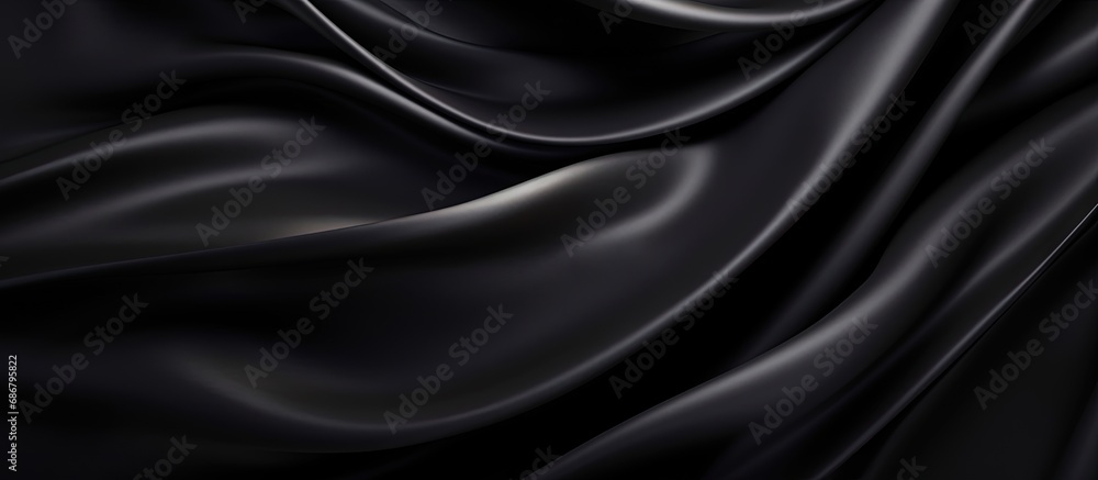 Leinwandbilder Luxurious black silk or satin texture with an abstract background Copy space image Place for adding text or design