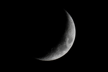 Waxing crescent moon on the evening of November 17, 2023. - Powered by Adobe