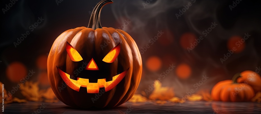 Poster Pumpkin for Halloween Copy space image Place for adding text or design