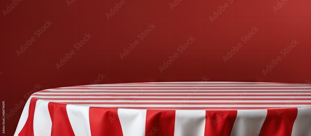 Aufkleber red and white patterned fabric copy space image place for adding text or design