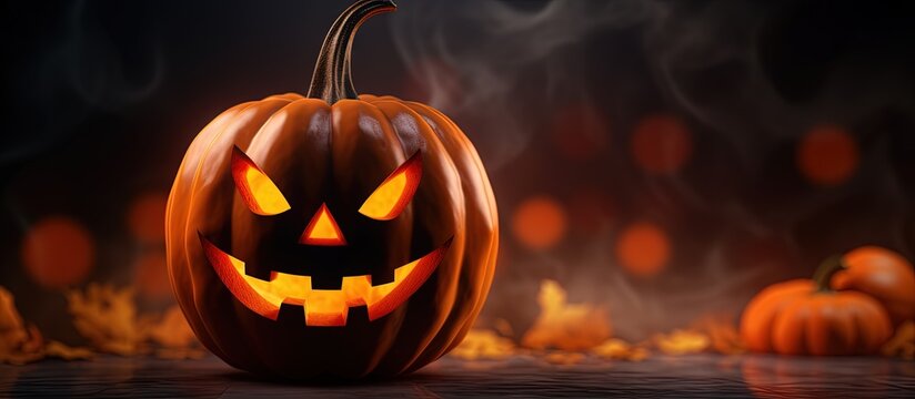 Pumpkin for Halloween Copy space image Place for adding text or design