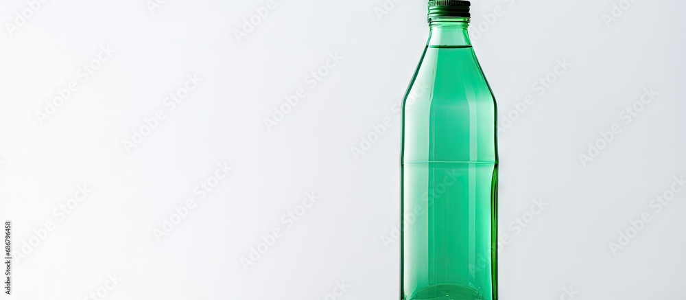 Poster Plastic bottle on white background in close up Copy space image Place for adding text or design