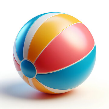 colorful beach ball bouncing with joy - attractive images for summer fun, colorful ball for summer fun, 3d ball to illustrate play on the beach sand, fun for children