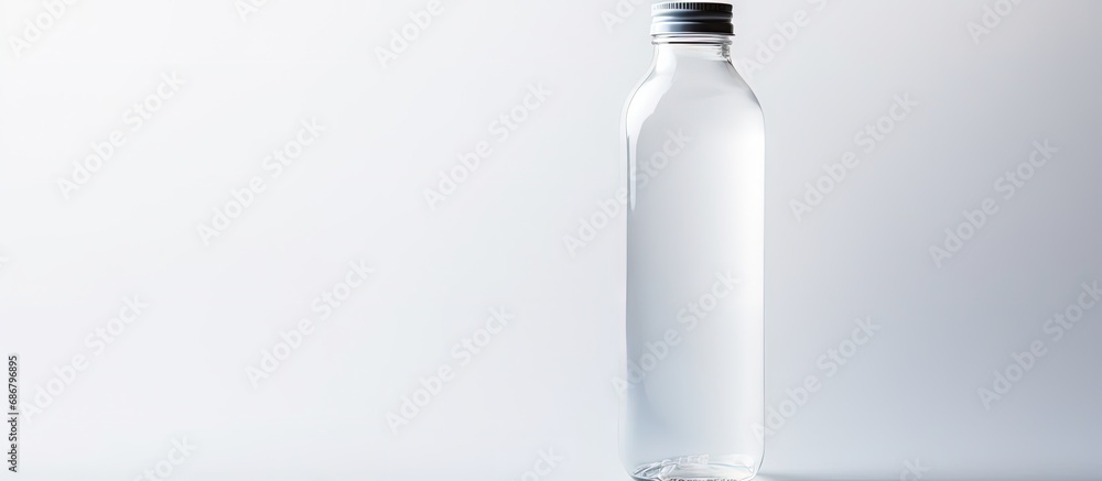 Aufkleber Plastic bottle on white background in close up Copy space image Place for adding text or design