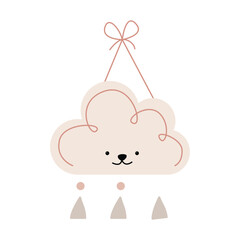 Boho baby clipart set for girls and boys. Cartoon collection with animal wooden toys decor for cute bedroom clothes vector isolated on white. Kids decoration concept learning Montessori equipment