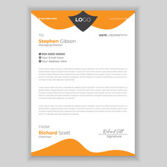 Modern Creative & Clean business style letterhead. Corporate project design.

