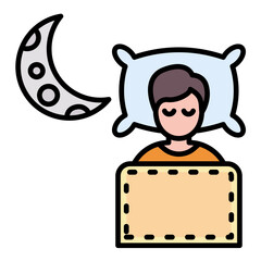 Sleeping Flat Multicolor Icon